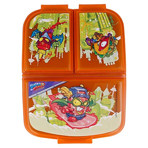 Super ZINGS| Sandwichera con 3 Compartimentos para niños - lonchera Infantil - Porta merienda - Fiambrera Decorada