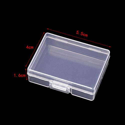 SUPVOX 6 Unids Rectangular Mini Caja de Almacenamiento Transparente de plástico Transparente Transparente Organizador de la colección de Joyas con Tapa para Cuentas aretes Pernos