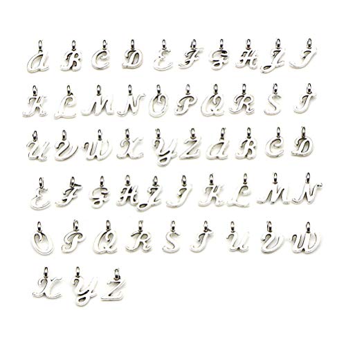 SUPVOX Alfabeto Encantos Letras Inglesas Colgantes DIY Collar Pulsera Hallazgos Fabricación de Accesorios de Joyería 52 unids