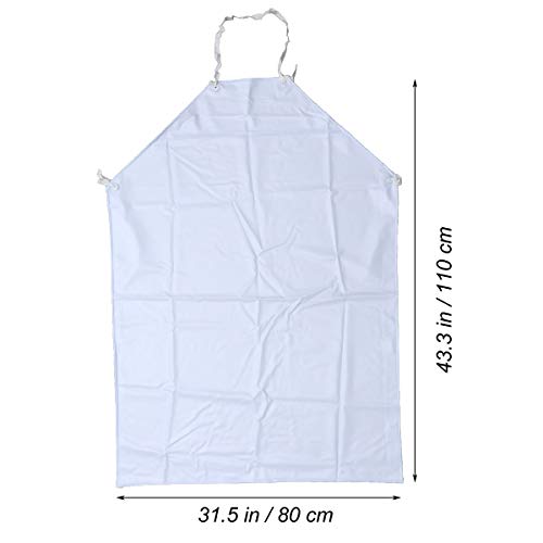 SUPVOX Delantal Unisex Impermeable Prueba de Agua Delantal para Carniceros Cocina Laboratorio Lavavajillas (Blanco)