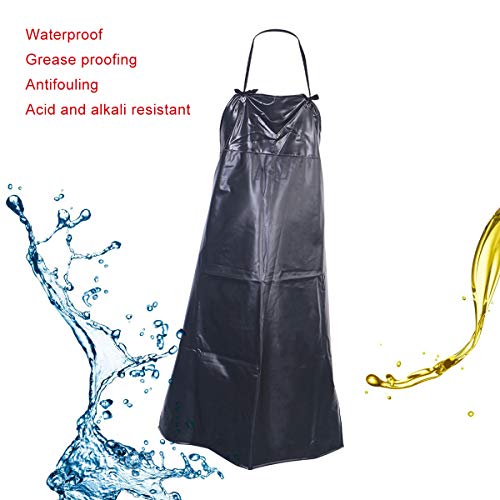 SUPVOX Delantal Unisex Impermeable Prueba de Agua Delantal para Carniceros Cocina Laboratorio Lavavajillas (Negro)