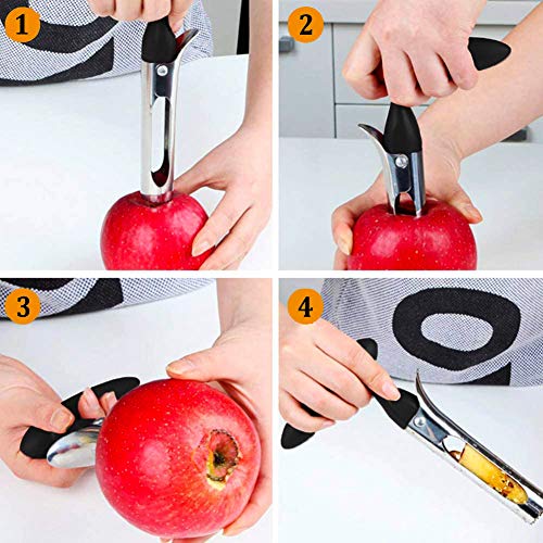 SUQ Apple Corer, Descorazonador Manzana con Hoja Afilada Acero Inoxidable Resistente óxido Grado alimenticio, Mango ergonómico Antideslizante para hogar y la Cocina， Quitar Peras ，Otras Frutas