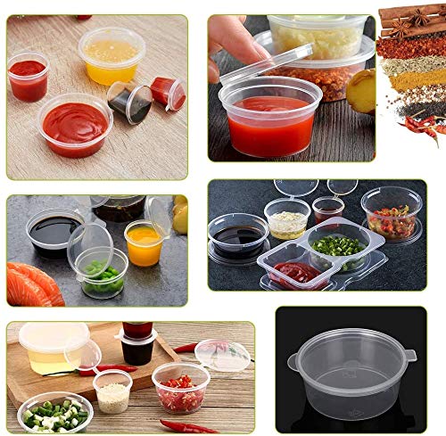 Surflyee 40 Piezas Recipientes de Almacenamiento con Tapas, Recipientes de Bolas de Espuma Reutilizables de Plástico para Salsa Pegamento Agua Cosmética Plastilina Limo