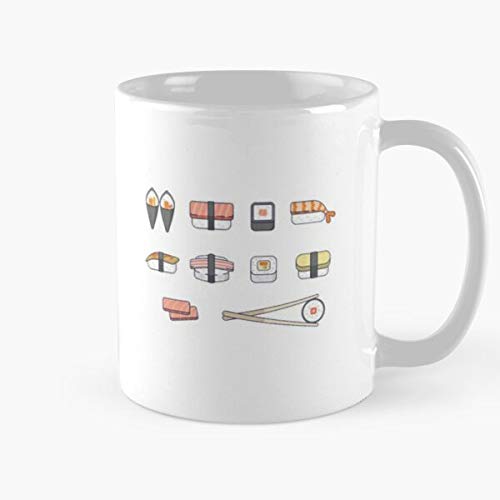 Sushi And Chopsticks Classic Mug H - 11 Ounces Funny Coffee Gag Gift.the Best Gift For Holidays.