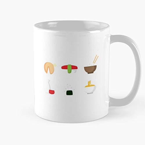 Sushi And Noodles Classic Mug H - 11 Ounces Funny Coffee Gag Gift.the Best Gift For Holidays.