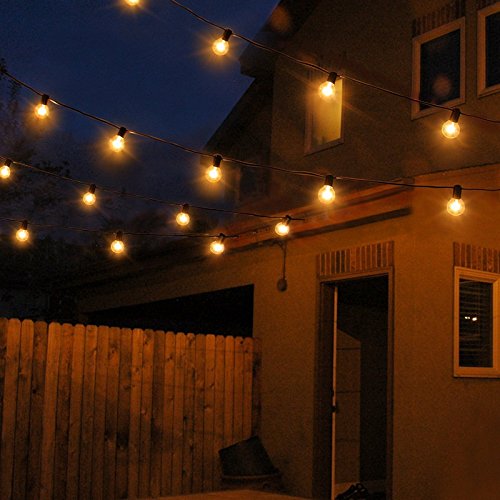 Svater Cadena de Bombillas, 50Ft/15M Cadena de Luz, G40 Guirnaldas Luminosas de Exterior y Interiores con 50 Globe LED Bombillas, Guirnalda Luces Exterior Perefcto para Jardín Patio Fiesta Cafe