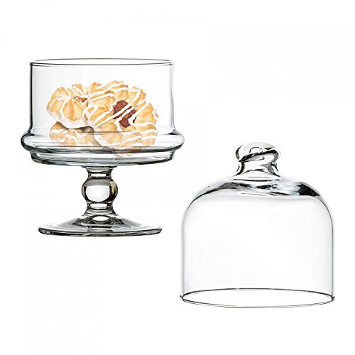 SWEET HOME Soporte de Cristal con Campana de Vidrio para Dulces y Fruta cod.AC00380LU cm 18,5h diam.10 by Varotto & Co.