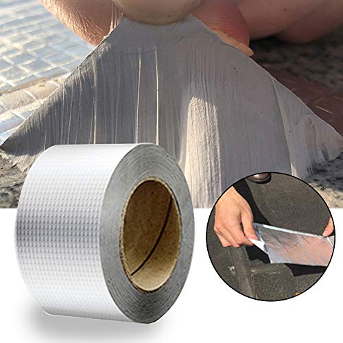 Sweet48 Cinta de aluminio autoadhesiva, resistente al calor, para el hogar, para fugas de techo, grietas de superficie, hueco de alféizar de ventana, rotura de tuberías