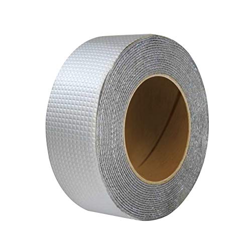 Sweet48 Cinta de aluminio autoadhesiva, resistente al calor, para el hogar, para fugas de techo, grietas de superficie, hueco de alféizar de ventana, rotura de tuberías