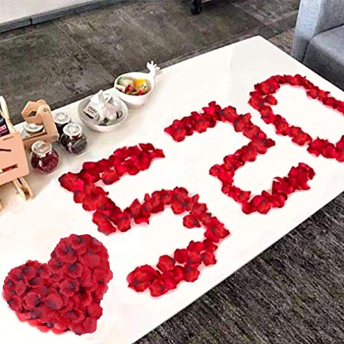 Sweetone 3000 Piezas de pétalos de Rosa de Seda Artificial Rojos para el día de San Valentín, proponer, Flores de Boda, Confeti, dispersión de Mesa