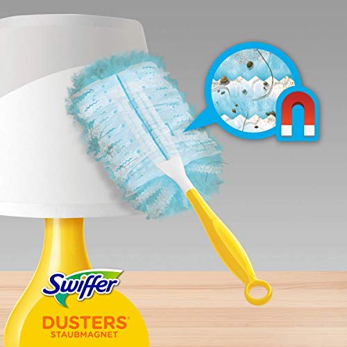 Swiffer Plumero Kit con 1 Mango y 15 Recambios, Atrapa y Retiene hasta 3 Veces más el Polvo y el Pelo que un Plumero de Plumas Convencional