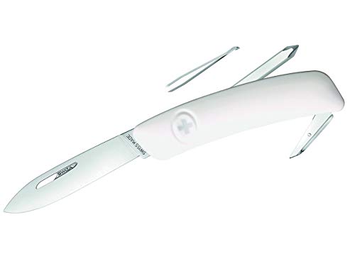 Swiza Schweizer Messer D02 weiß Gesamtlänge: 16.7cm Cuchillo, Unisex Adulto, Blanco, 75 mm