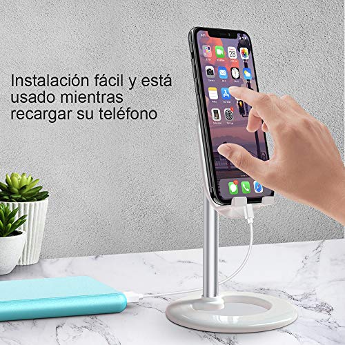 SWN Soporte Tablet Mesa con Espejo, Soporte para movil de Mesa Universal multiángulo Soporte para Todos los móviles y tabletas.