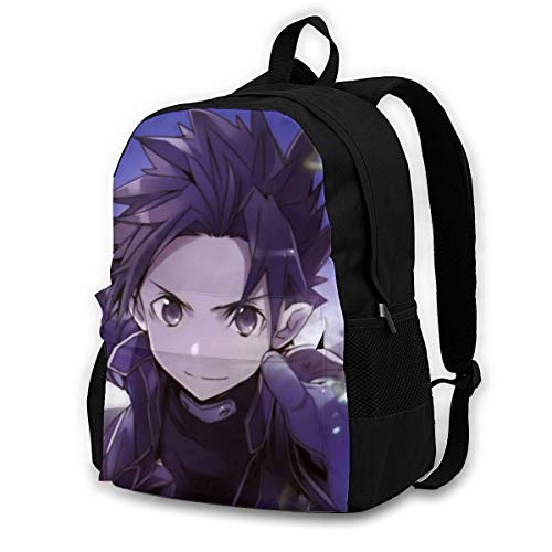 Sword Art Online Kirigaya Kazuto - Mochila de viaje para adultos, ligera, resistente, de gran capacidad, color negro, Negro (Negro) - Black-48