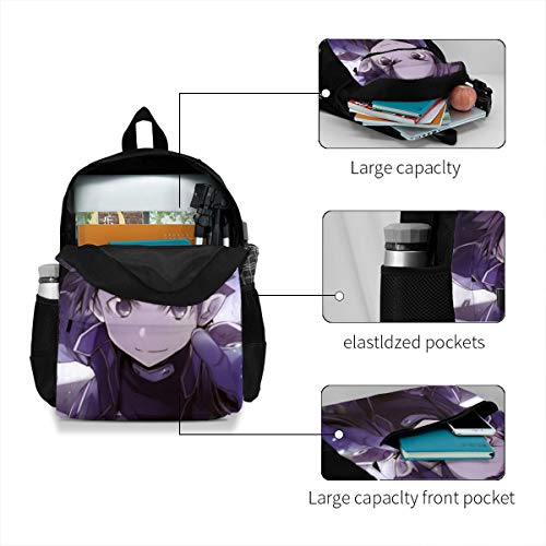 Sword Art Online Kirigaya Kazuto - Mochila de viaje para adultos, ligera, resistente, de gran capacidad, color negro, Negro (Negro) - Black-48