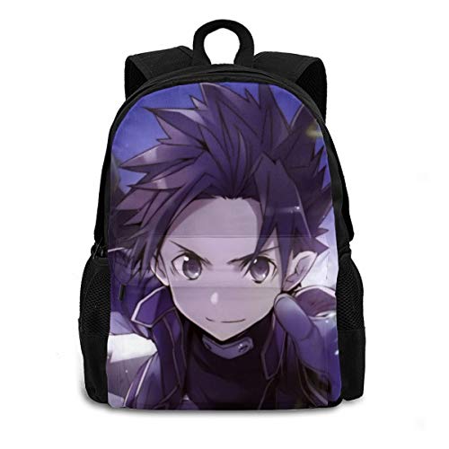 Sword Art Online Kirigaya Kazuto - Mochila de viaje para adultos, ligera, resistente, de gran capacidad, color negro, Negro (Negro) - Black-48