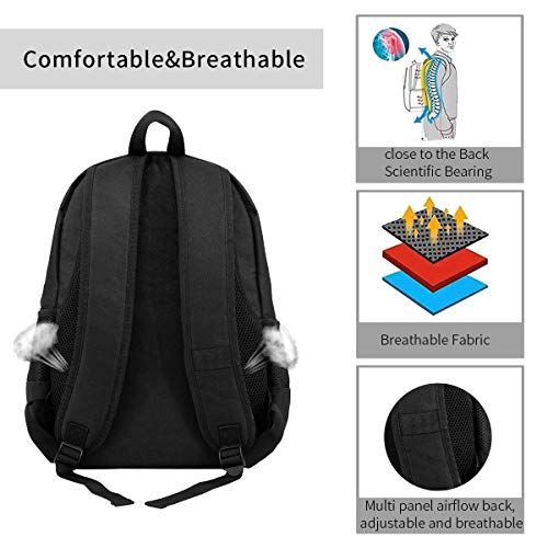 Sword Art Online Kirigaya Kazuto - Mochila de viaje para adultos, ligera, resistente, de gran capacidad, color negro, Negro (Negro) - Black-48