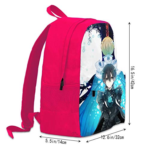 Sword Art Online Kirigaya Kazuto - Mochila de viaje para adultos, ligera, resistente, de gran capacidad, color negro, rosa (Rosa) - Pink-48