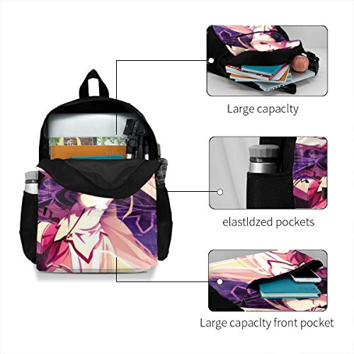 Sword Art Online Yuuki Asuna Colorida Mochila para Adultos Ligeros Bolsas de Viaje Imprimir Mochila Durable Gran Capacidad Mochila Negro, Negro (Negro) - Black-48