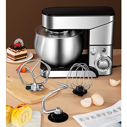 SWQG-Sartén Robot Cocina  Eléctrico Batidora Amasadora  6 Velocidades con Las Batidoras de Pie Acero Inoxidable 5.5L Bowl, el Gancho Amasador, Mezcla Batidor y Baten, 1200W