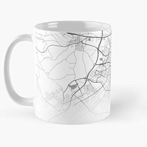 Synamatic City Valladolid Streets Spain Town Street Village Map La Mejor Taza de café de cerámica Blanca de 11 oz