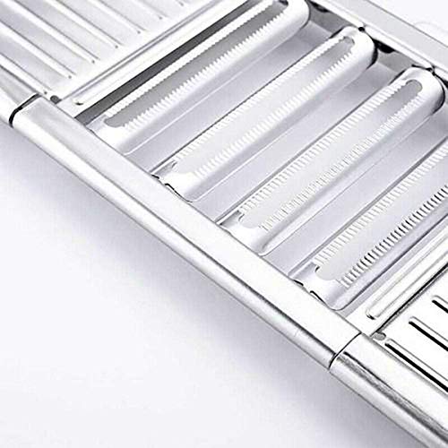 Syuantech Cortadora de Verduras Multiusos Pelador de Cocina Portátil Pelador de Acero Inoxidable Rallador para Patatas Fritas de Cebolla Picadora Manual de Alimentos 4 en 1