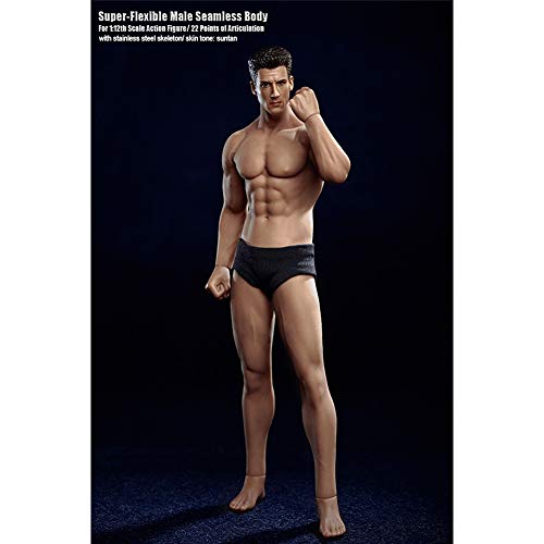 SZDM 1/12 Cuerpo De Hombre Musculoso Recubierto De Goma con La Figura del Soldado Soldado Boceto Incluyendo La Forma De La Cabeza TM01A TM02A (Normal)