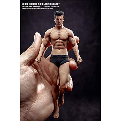 SZDM 1/12 Cuerpo De Hombre Musculoso Recubierto De Goma con La Figura del Soldado Soldado Boceto Incluyendo La Forma De La Cabeza TM01A TM02A (Normal)