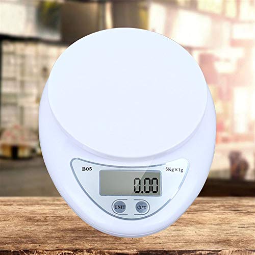 SZIYV 5kg / 1g Digital Escalas de Cocina, balanza Digital portátil LED electrónico Escala del alimento Medición de Peso con Pilas Unidad de Medida Medición de Peso Cocina Gadget en g/LB/oz