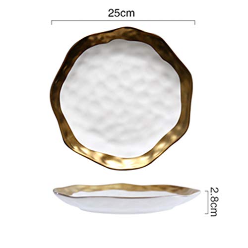 SZQ-Platos de Postre Placa de cerámica Phnom Penh, Plato de cerámica de limón Plato de cerámica de Patata Dulce Plato de cerámica de arándanos Tamaño 25CM * 25CM * 2.8CM Platos hondos