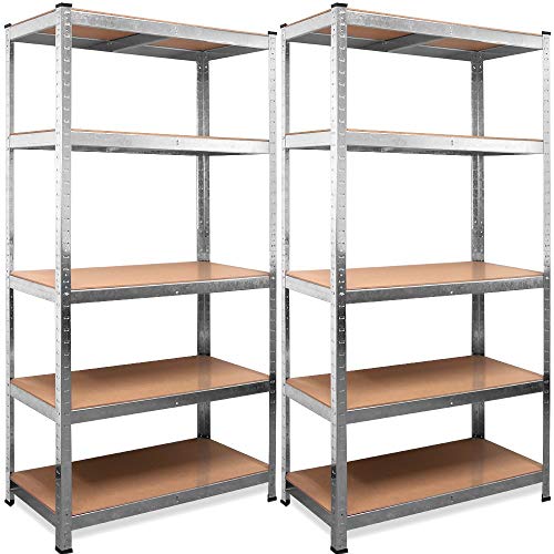 T-LoVendo 2X30.10 Set de 2 Estanterías Metálicas Galvanizadas 875Kg 5 Baldas (2 Unidades), Multicolor, Talla Única