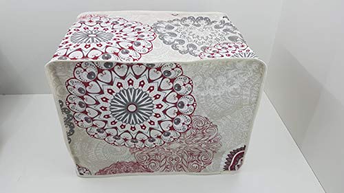 T-MIX Funda Protectora Tela Antimanchas para Robot Cocina Mambo CECOTEC. 6090, 7090, Silver, Black, 8090 Y 9090. Mandala Rojo