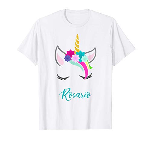 T-Shirt Personalizada Nombre Rosario Unicornio Camiseta