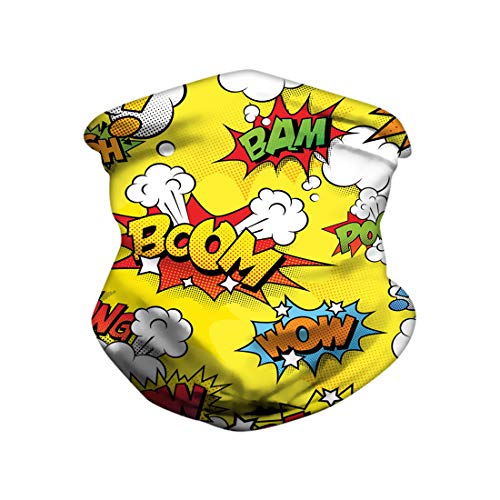 T-XYD Cubierta de Cara Divertida Bufanda de pañuelo de pasamontañas de Dibujos Animados para niños Lavable Transpirable Contaminación a Prueba de Viento Anti-Polvo Sombreros multifuncionales,Amarillo