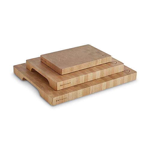 Tabla de cortar cocina Erik 30 x 40 x 4 cm - Tabla madera de roble Fuente de servir Tabla de cocina antideslizante incl. Instrucciones de cuidado