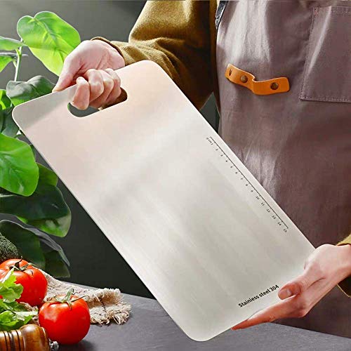 Tabla de cortar de acero inoxidable 11.4 "L x 7.9" An. Cocina Tabla de cortar para trabajo pesado Bloque de carnicero