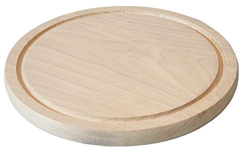 Tabla de cortar redonda, de madera de haya, para cocinas (20 cm)