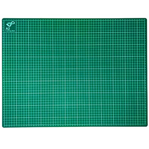 Tabla de Corte A2 Doble Cara 60 x 45cm Plancha de Corte 3 capas para Costura y Manualidades Base de Corte para Patchwork Cutting Mat, Color Verde