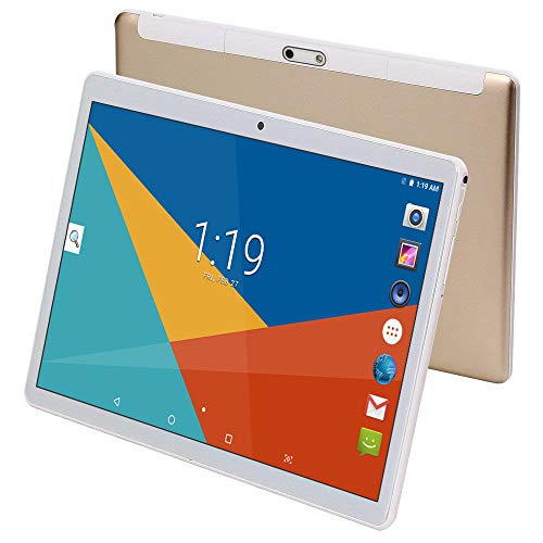 Tablets 10 Pulgadas Android 8.1,Octa Core,4GB de RAM,64GB de Memoria Interna,1280*800 HD IPS,3G Tablet,Dual SIM,WiFi/Bluetooth/GPS/OTG (Oro)