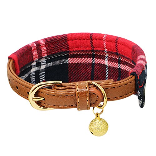 Tacobear 2 Pieza Collar Perro Pequeño Collares para Perros Cuero Collares para Gato Ajustable Perrito Collar Pañuelo Rojo Corbata para Perro pequeño, Cachorro, Gato, Mascota