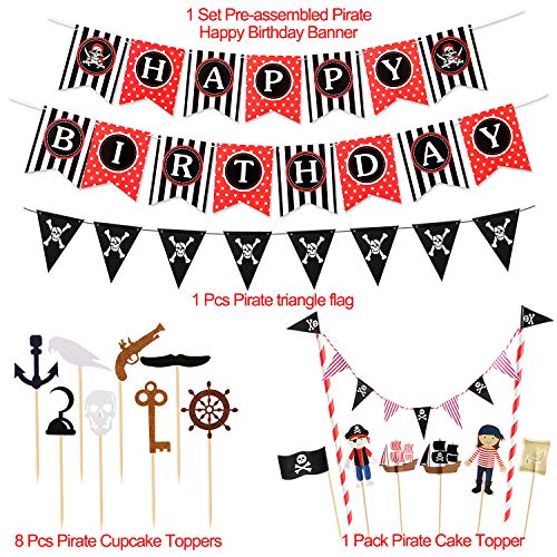 Tacobear Pirata Decoraciones Cumpleaños Party Decoracion Pirata Globos Pirata Guirnalda Cake Topper Banner Cumpleaños Pirata para Niños