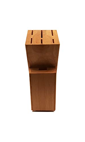 Tacoma sin Cuchillos, Taco para 6 Cuchillos y Tijeras, Soporte Madera para Cuchillos, 27 Cm de Alto, Madera Maciza