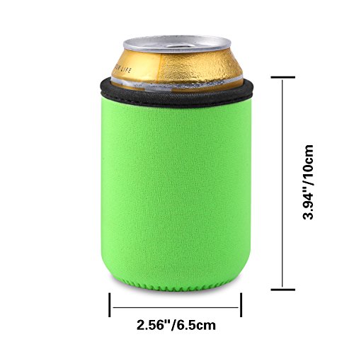 TAGVO Enfriador de latas, Cubierta de Lata de Cerveza aislada Cubierta Easy-On Puede Enfriar Juego de 6 - Color Surtido, Lavable a máquina, Duradero, Neopreno con Bordes de Tela Cosida