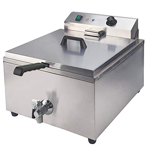 TAIMIKO Freidora Eléctrica Industrial Calidad 30L de Patatas Fritas Acero Inoxidable 30L 3kw 220-240V 60-200ºC