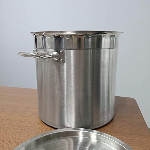 TAIMIKO Olla Recta de Acero Inoxidable con Tapa de 3 Capas, Olla de Inducción, Olla Profunda de Gran Capacidad, 3 Modelos a Elegir (98L-50cm)