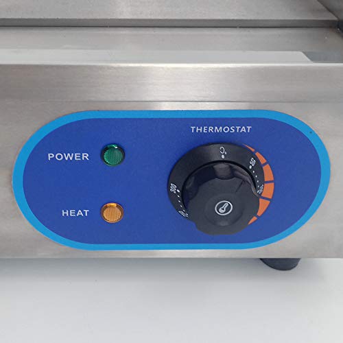 TAIMIKO Plancha Eléctrica Profesional Parrilla de Acero Inoxidable Plancha de Rejilla Lisa 3000W 16.8kg 220-240V Placa Caliente Comercial Parrilla de Barbacoa certificación CE