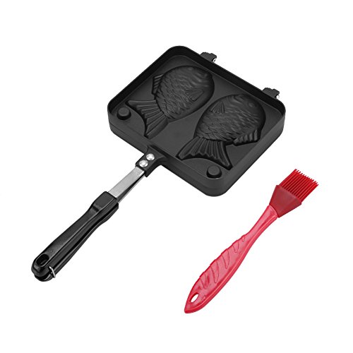 Taiyaki Máquina para hacer pasteles en forma de pez Utensilios para hornear antiadherentes Máquina para hacer gofres Molde de aleación de aluminio Molde doble para hornear Herramientas para hornear To