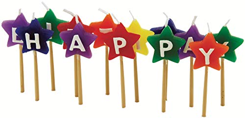 Tala Cooking Forma de Estrella"Happy Birthday", Parafina, Multicolor, 11x14x2.5 cm