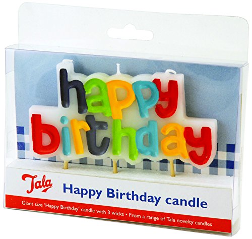 Tala Cooking Vela Happy Birthday, Parafina, Multicolor, 3x14.5x12 cm