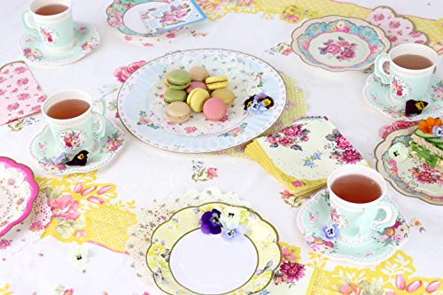 Talking Tables platos vendimia con detalle floral en 6 colores diferentes “Truly Scrumptious’ ‘TS6’ Cartón. Multicolor.